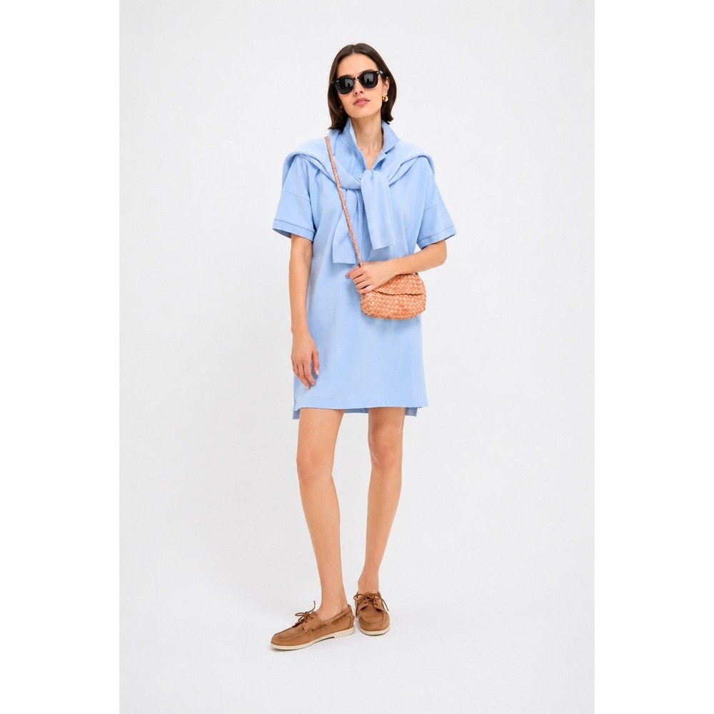 Tuckernuck Teller Polo Dress size S Light‎ Blue Pique Preppy Mini